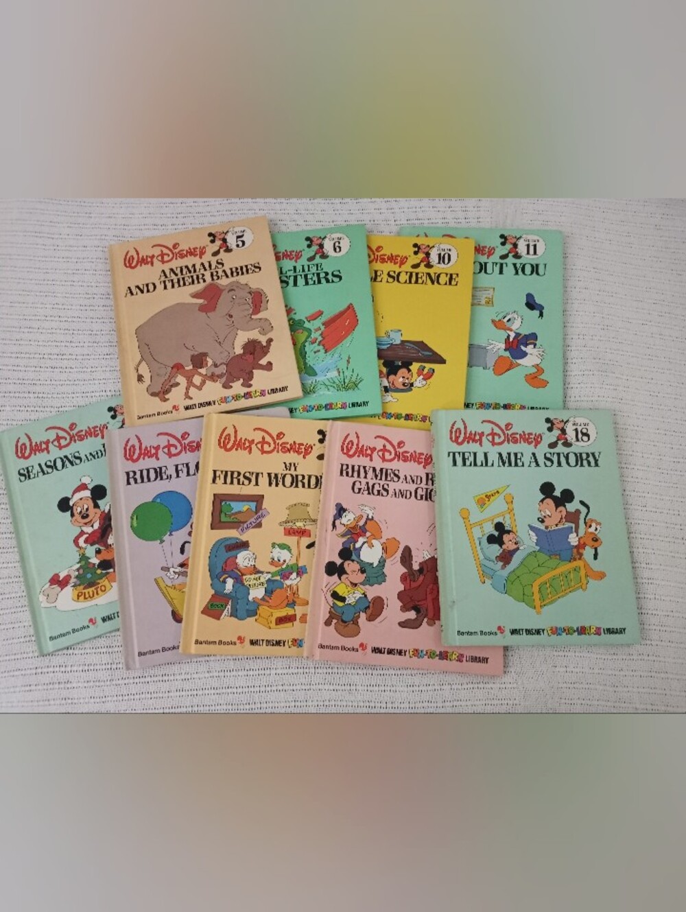 Vintage 1983 WALT DISNEY FUN TO LEARN LIBRARY 5,6,10,11,10,15,16,17,18